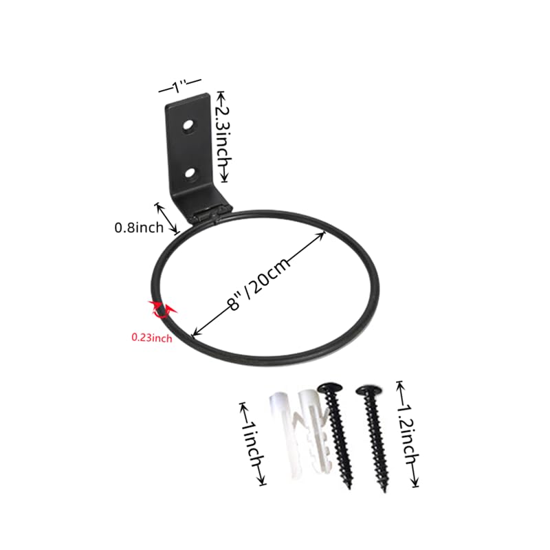 CURTEK 4 Pack Flower Plant Holder 8 Inch Ring Flower Pot Holder Wall Mounted Plant Hangers Collapsible Bracket for Indoor and Outdoor,Black - Image 2