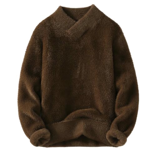 Pull en tricot raffiné à col montant coupe coréenne hivernale pour homme