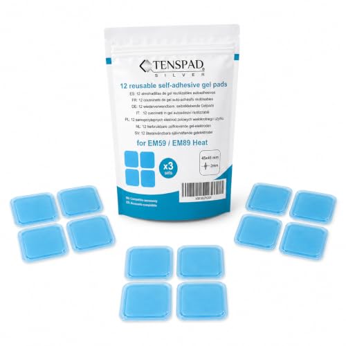 3 Ersatzsets mit 4 Gel-Pads Tenspad Silver kompatibel mit Beurer EM 59 / EM89 Heat Geräten. Sparen Sie bis zu 30% des Preises