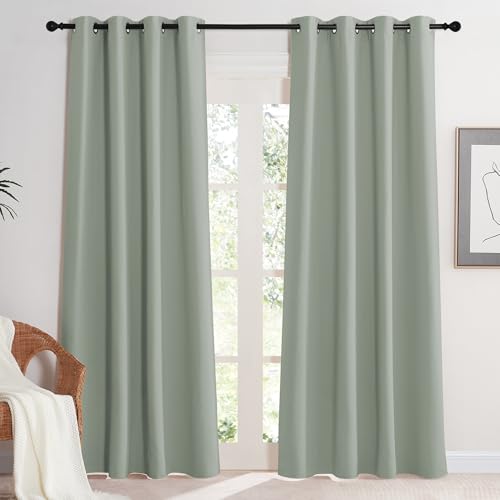 KGORGE Rideaux Occultants Thermique Anti Froid/Chaleur, Rideau Opaque avec Oeillets Decoration de Fenetre Salon Masion Chambre Design Moderne Vintage, L140xH200cm, 2...