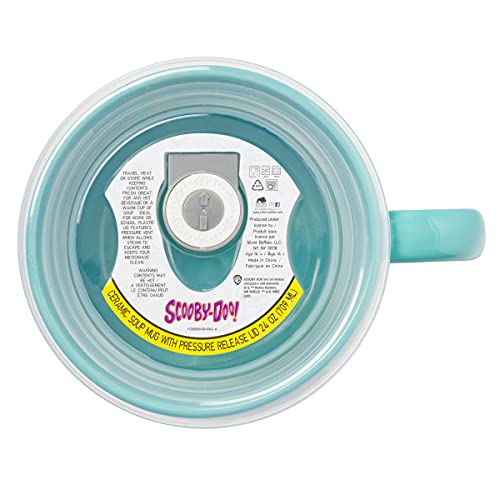 Silver Buffalo Scooby Doo Scooby Snacks Caneca de sopa de cerâmica com tampa de plástico ventilado,