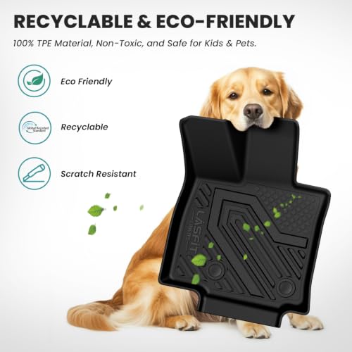 Image of LASFIT Floor Mats for Toyota RAV4 2026 PHEV Plug-in Hybrid TPE All Weather | Not Fit Hybrid Custom Fit Floor Liner 1st & 2nd Row Car Automotive Accessories Black