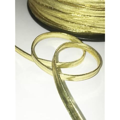 5mm Flat Elastic Cord in Gold - 1 Metre Cover