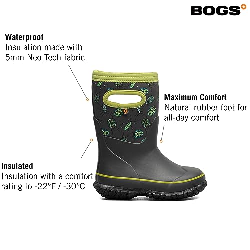 Image of BOGS Grasp Kids Waterproof Rain Boots, Insulated Winter Snow Boots | Winter Boots, for Rain, Snow & Mud with Easy Pull-On Handles for Toddlers, Boys & Girls, All-Weather Protection