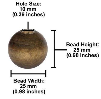 Bulk Buy:Pepperell Round Wood Macrame Craft Beads, 25mm, 1-inch White, 80-pack