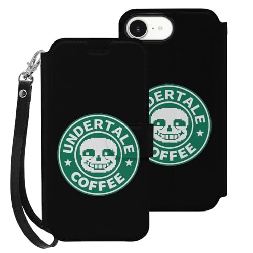 iPhone 16 E用 ケース 手帳型 アンダーテール コーヒー サンズ Iphone16用カバー アイフォン16 用 ケース スマホケース おしゃれ 人気 財布型 PUレザー 携帯カバー カード収納 スタンド機能