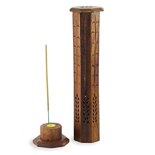 Prabhuji's Gifts Incense Burner - Wooden Octagonal Tower