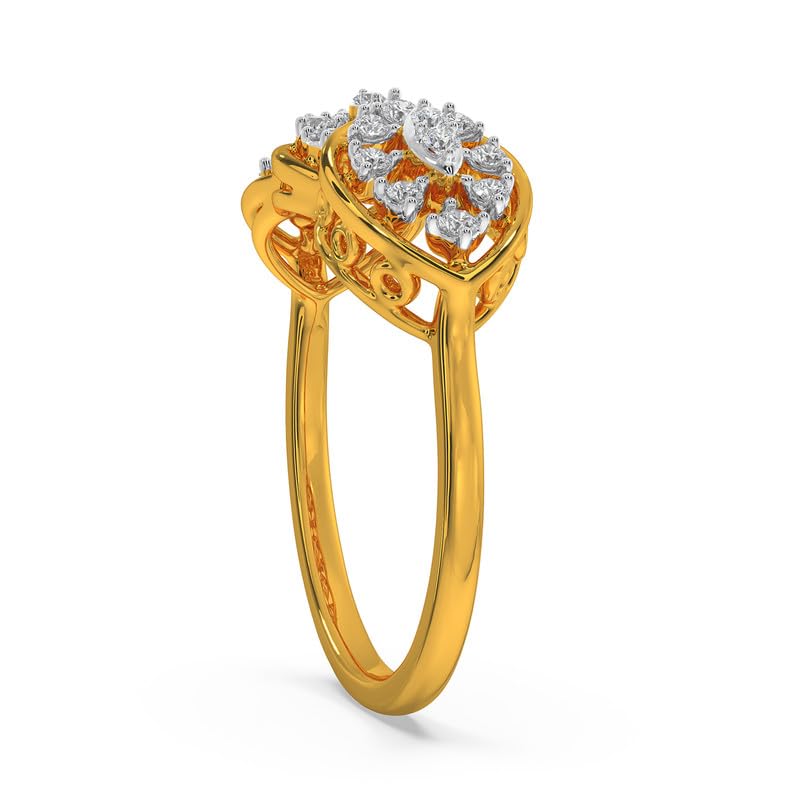 Image of KISNA 14k / 18k Real Gold & Diamond Ring | Diwali, Rakhi Rakshabandhan Gift for Sister /Bhabhi /Women | With Certificate of Authenticity & BIS-Hallmarked Gold Jewellery | Marlee Ring