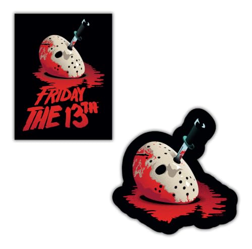 Image of Elektroplate Jason Voorhees Hockey Mask Premium Dynamic Car Decal Set of 2
