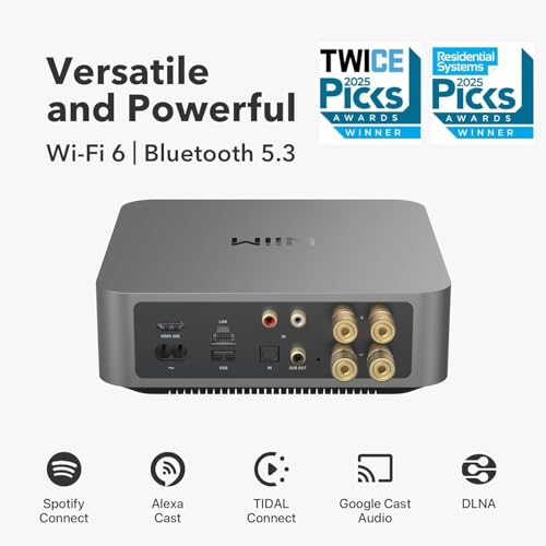 Image of WiiM Amp Pro: Multiroom Streaming Amplifier | Compatible with Google Cast, Alexa | HDMI, Voice Control | Stream from Spotify, Amazon Music, Tidal & More - Dark Gray