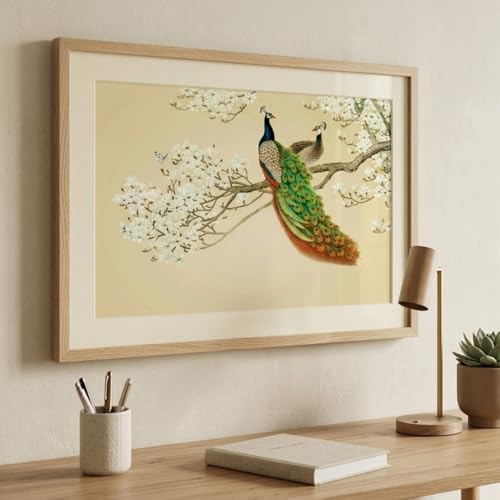 Image of Fabulous Landscape Beautiful Peacock wall Poster for Home Decor, Living Room, Bed Room, Kids Room, Play Room, Restaurant, Hotel (Self Adhesive Vinyl, Water Proof) (36 x 22.5 Inch)
