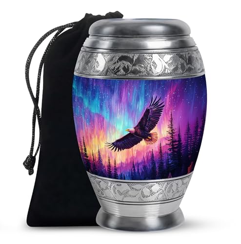 Image of Eagle Urn for Ashes Memorial Urn for Adult Ashes Women & Men 10 Inch Large | Memorial Funeral Urn for Adult Ashes Women & Men, Cremation Urns, Decorative Urns Mom & Dad