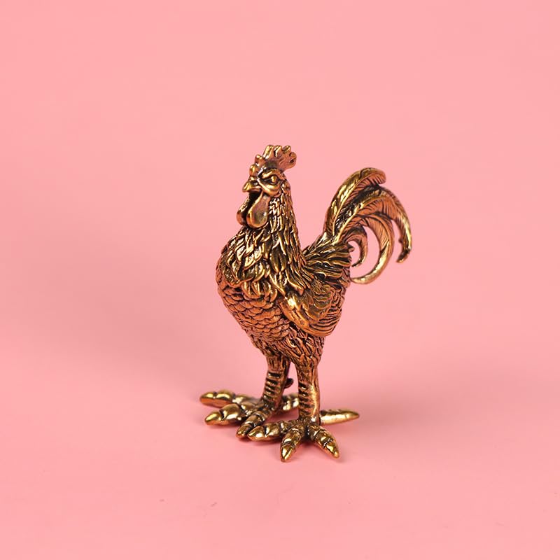 Set de 2 Figuras de Gallo y Gallina en Bronce miniatura 6