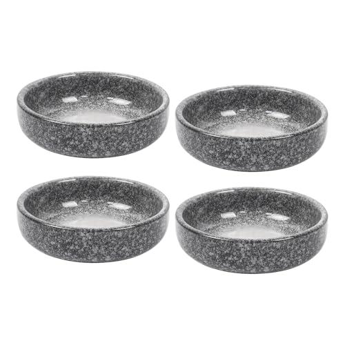 Dmnnlp 4Pcs Small Bowls for Dips, 9x2.7cm Ceramic Dip Bowls, for Dips, Snack, Dessert, Side Dishes, Sushi-Round (Grey)