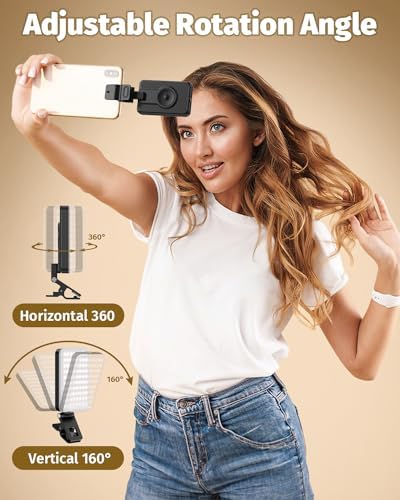 Selfie Light do telefonu, 3000-6500K, 5 trybów, oświetlenie wideo z baterią 2000 mAh, CRI 95+, do iPhone'a, iPada, laptopa, aparatu