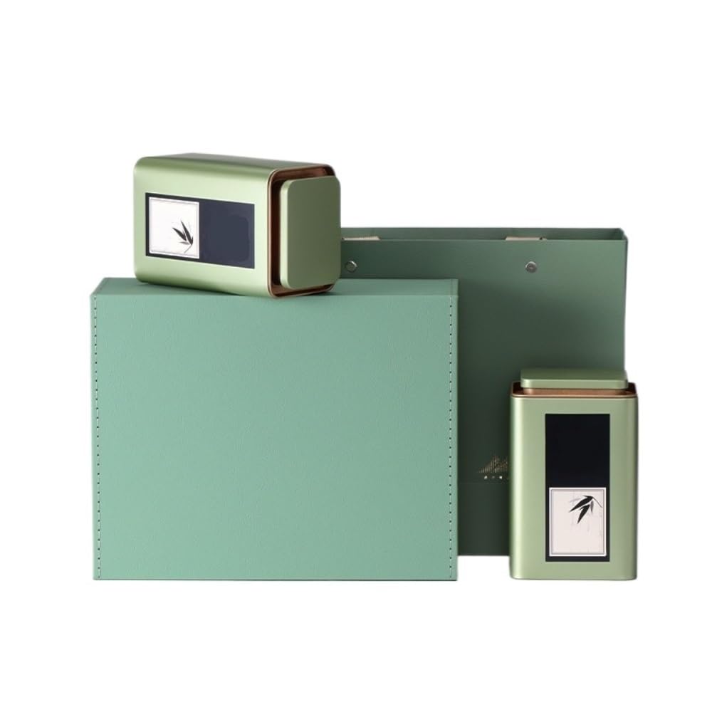 Set Da Tè Contenitori for la conservazione del tè alla rinfusa Lattine sigillate Lattine di ferro quadrate Lattine vuote Set da tè Lattine doppie/quattro lattine Set di scatole regalo Barattolo Per Co