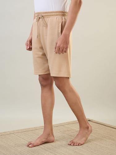 Image of SleepZ by Raymond Men Regular Fit Solid Pattern Cotton Polyester Blend Shorts