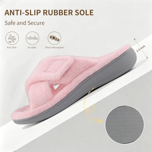 Image of BCSTUDIO Women's Orthopedic House Fuzzy Slippers with Arch Support