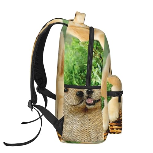 Mochila para laptop con estampado de cachorro impermeable y lavable para el día a día 3