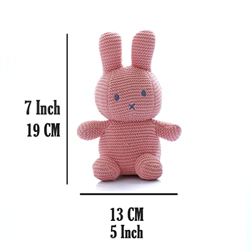 Image of Pluchi Rosie Bunny Cotton Knitted Stuffed Soft Toys for Babies & Kids (Blossom)