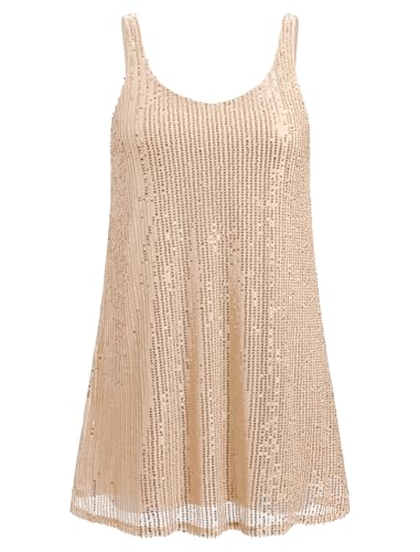 AGYMNX Damen Pailletten Glitzer Kleid Damen Frauen Sexy Halter V-Ausschnitt R�ckenfrei Gl�nzendes Kleid Glitter Tube Club Cocktail Party Kleider...