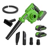 Adedad Akku-Laubbläser 150 MPH Elektrischer Laubsauger mit 2×2.0Ah Akkus & Hochleistungsmotor, 2‑in‑1 Akku-Gebläse für Gartenlaub, Hofschmutz, Terrassenstaub