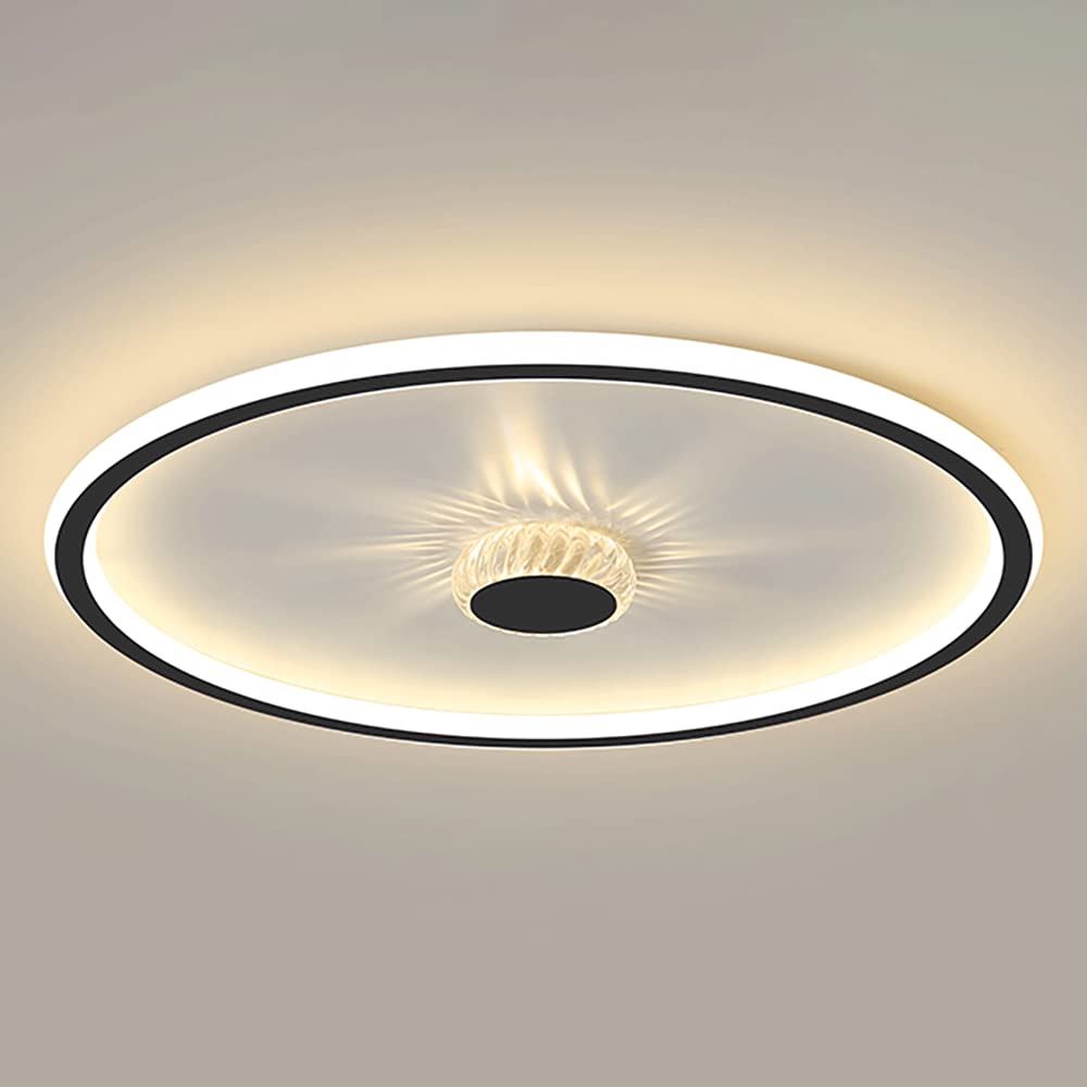 Plafonnier LED moderne 27W rond noir avec boule acrylique pour eclairage design de chambre enfant