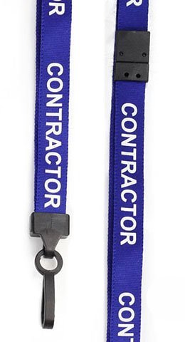 Customcard ltd Contractor Lanyard Neck Strap Blue Safety Breakaway Lanyard x 5