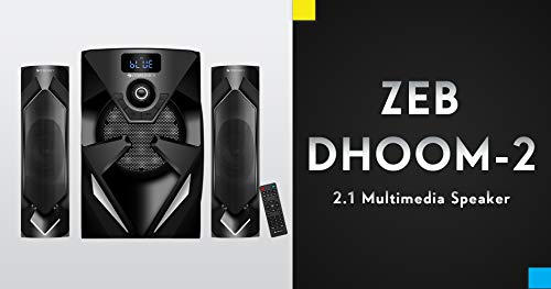 Image of ZEBRONICS Zeb-DHOOM 2 2.1 Multimedia Speaker with Bluetooth Connectivity,USB Connectivity and Aux Input