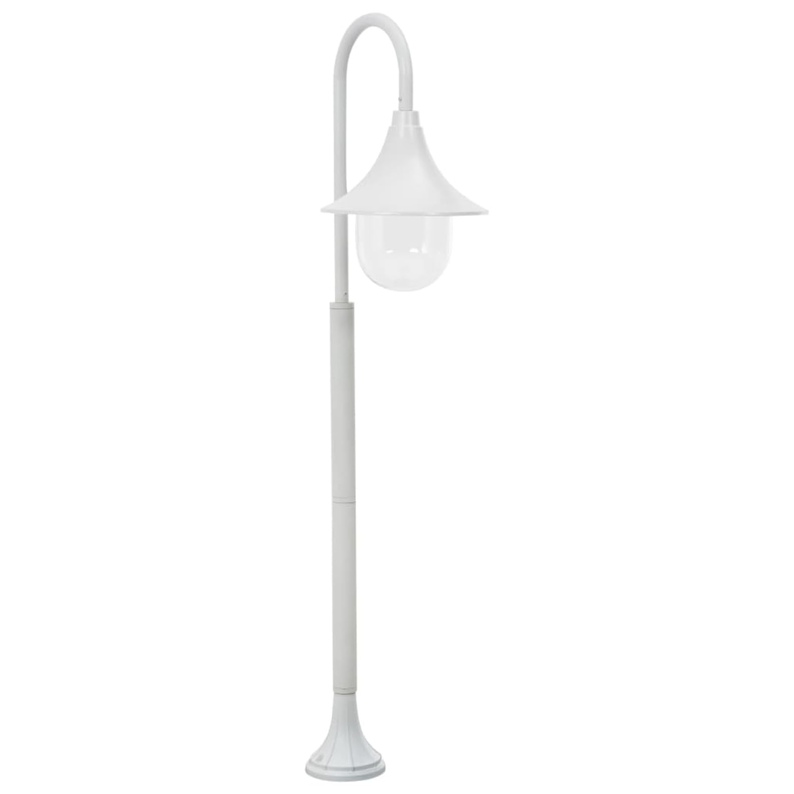 LAPOOH Garden Post Light E27 120 cm Aluminium White,Outdoor Lighting,Garden Light Post,Garden Lamp Post,Outdoor Post Light-44210