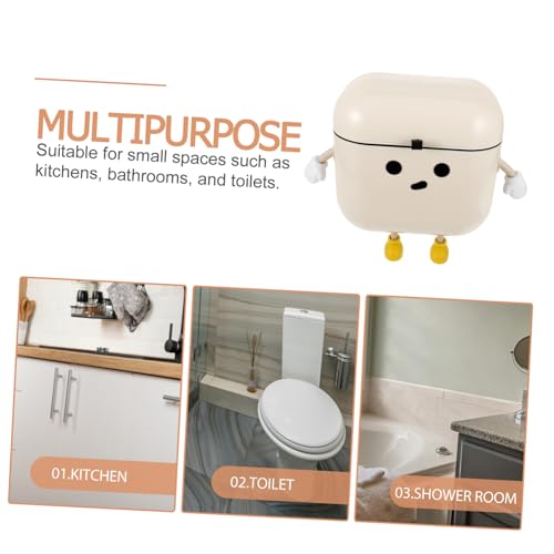 Caneca de basura colgante rectangular beige miniatura 7