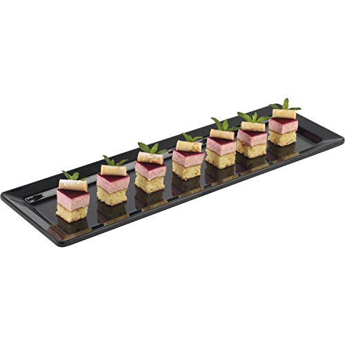 Plateau GN 2/4 mélamine noir APS 83434 plat de présentation 53x16cm