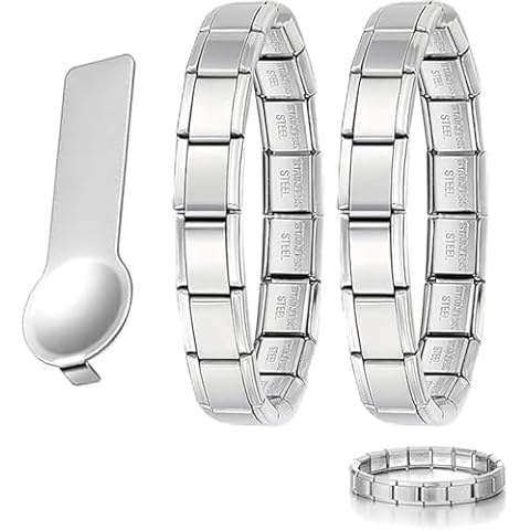 2 Pcs Stainless Steel Nomination Bracelet Set Cover