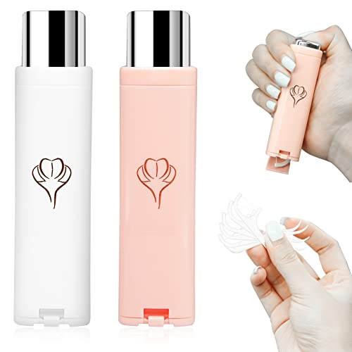 2Pcs-Portable-Floss-Dispenser-Dental-Floss-Dispenser-Floss-Pick-Holder-with-12-PCS-Dental-Floss-Stick-Floss-Dispenser-Refillable-Travel-Floss-Picks-Case-for-Dinners-Family-Travel-White-Pink