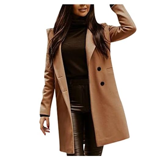 Manteaus Long Et Élégant pour Femme Trench D'Hiver Manteau en Laine Manteau D'Hiver Veste de Mi-Saison Veste de Loisirs pour Femme