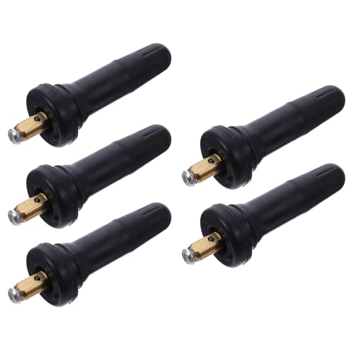Milisten 5 Pièces Tiges Tpms en Caoutchouc et Cuivre pour Voiture, Accessoires Légers et Portables pour Contrôle Rapide Pression des Pneus