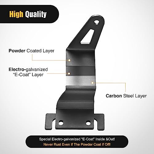 Image of Nilight 2PCS 52 inch Straight LED Light Bar Mounting Bracket Over-Windshield Mount Kit for 2021 2022 2023 2024 2025 2026 Ford Bronco 2 /4 Door (1 Pair, Black)