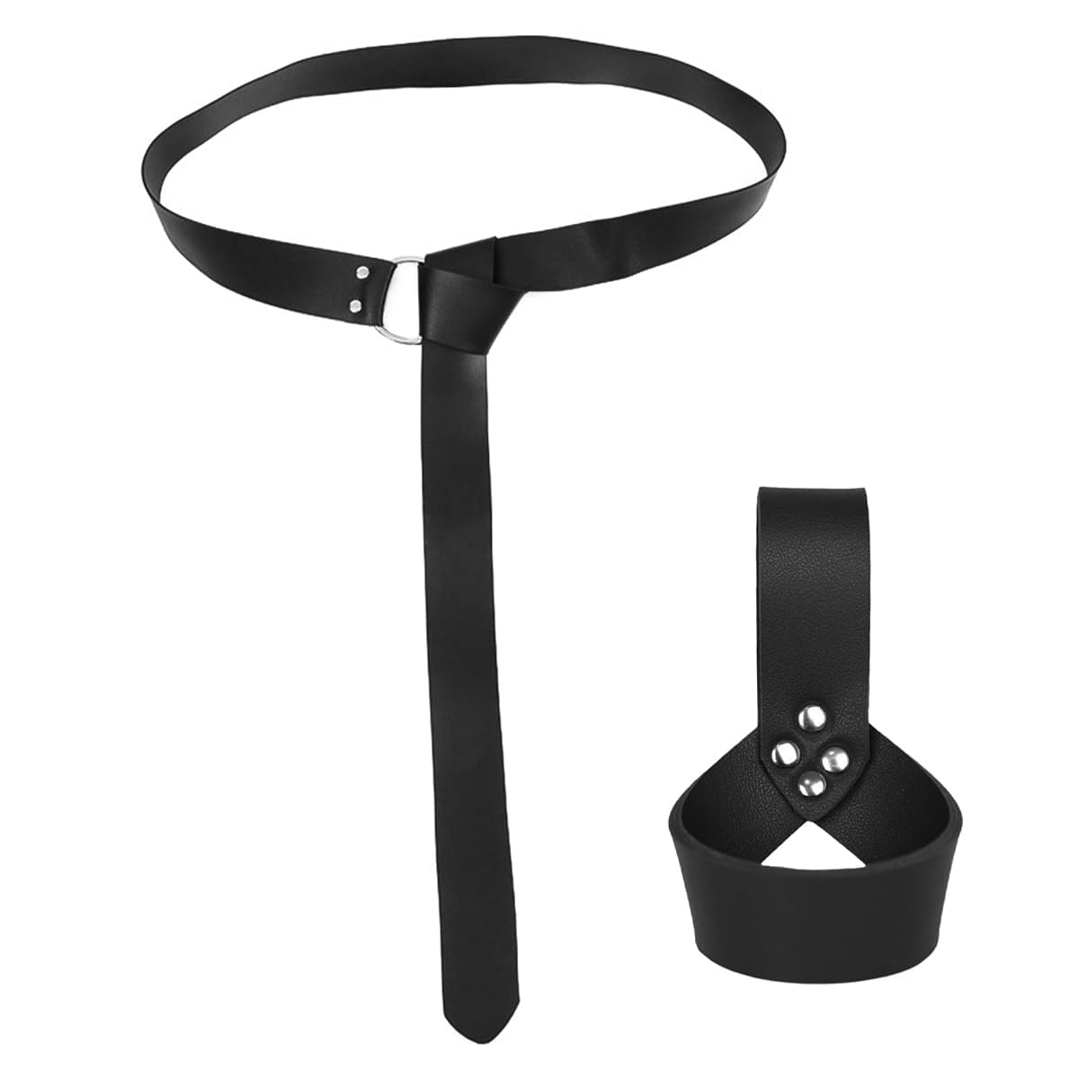 Namvo 2 Pieces Belt Rack, Broadsword Belt, Pirate Belt, Sword Belt Rack, Adjustable Leather Sword Sheath, Retro Sword Buckle Belt Rack, Suitable For Costume Parties