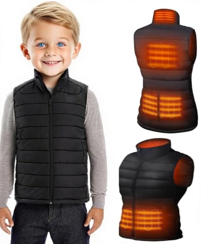 QZUnique Kids Heated Vest -Electric Heated vest for Children,Girls Boys Heated Vest with 5V Battery Pack UL test CE test