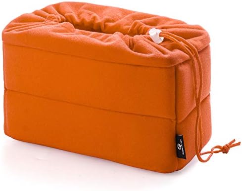 Koolertron Padded DSLR Camera Insert Shockproof Camera Bag Insert Camera Partition Protective Bag compatible with SONY Nikon DSLR Shot Or Flash Light (Orange) (Orange)