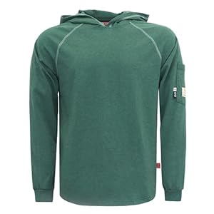 BOCOMAL FR Hooded T Shirts Heather Series 6oz Flame Resistant NFPA2112 CAT2 Fire Retardant Hoodies Work Shirt