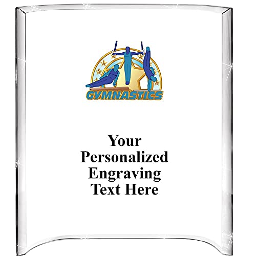 Crown Awards 9" H x 7" W Male Gymnastics Color Printed Curva Acrylic Award, Personalize with Your Engraving for Free