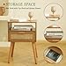MaxSmeo Mid Century Modern Nightstand with Drawer, Small Nightstand Bedside Table, Rattan Nightstand, Wood End Table for Bedroom, Living Room (Brown)