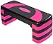 Max Strength - Stepper aerobico con 5 livelli di gradini regolabili, ideale per la palestra, il cardio e la palesta Pilates allenamento sportivo routine yoga (rosa nero)