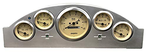Dolphin Gauges Compatible With1957 Ford Car 5 Gauge Dash Cluster Panel Set Mechanical Tan