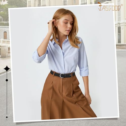 Image of JASGOOD Women Men Braided Woven Elastic Stretch Waist Belt Golf Canvas Fabric Casual Belt for Jeans Pants