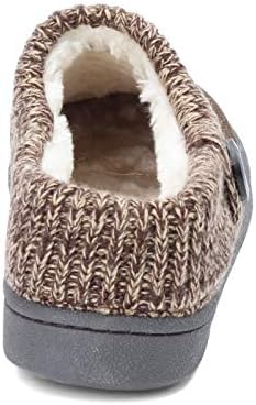 Clarks Womens Slipper Suede Leather Knitted Collar Clog Slippers - Plush Faux Fur Lining (Brown Premium Suede, 7) | Image 5