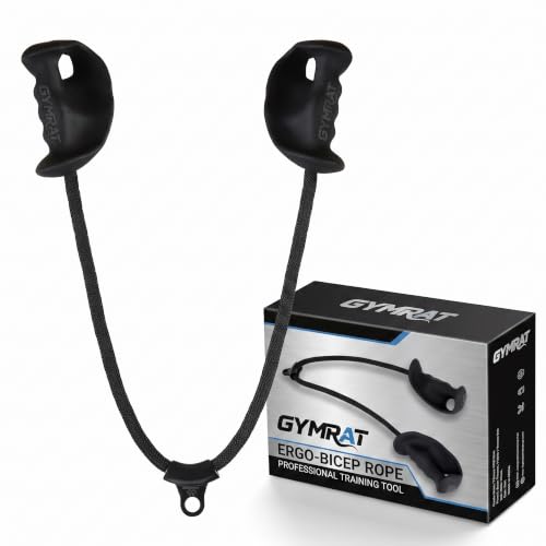 Image of GYMRAT Ergonomic Resistance Band Handles with 2 Carabiners, Heavy-Duty Exercise Handles for Home /Gym Workout Equipment (Black Bicep Rope)