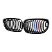 Astra Depot Left Right Glossy Black M-Color Kidney Grille Compatible with 2003-2006 BMW E46 325Ci 330Ci 2DR Driver Passenger Sides