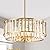 MWZ Gold Drum Crystal Chandeliers for Dining Room, 4-Light 16.5'' Modern Kitchen Island Pendant Light Fixture Over Table, Round Adjustable Hanging Ceiling Lamp with 2-Tiers Shade for Foyer
